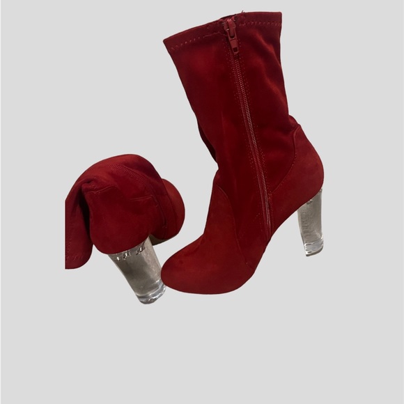 Wild diva red suede boots - Picture 3 of 6